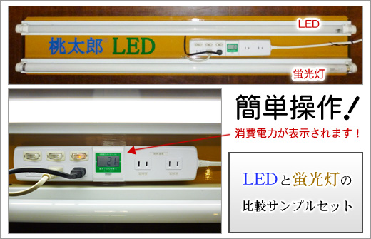 LEDと蛍光灯の比較サンプルセット